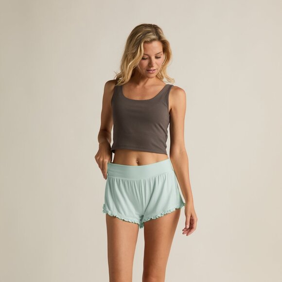 #505 Ruffle Short in Aqua - Picture 2 of 4
